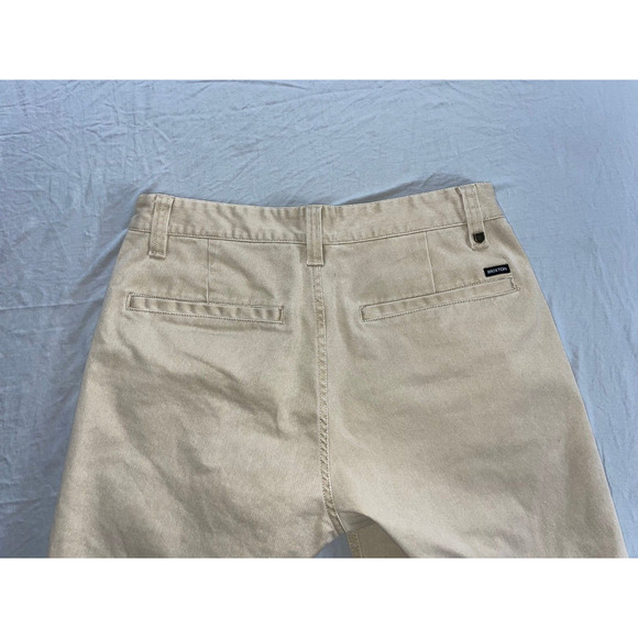 Brixton 'Choice Regular Fit' Flat Front Chino Shorts. Beige, Men's 28. EUC!! - Picture 5 of 5